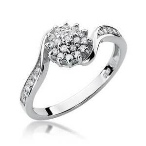 NUBIS® Zlatý zásnubní prsten s diamanty - W-011W