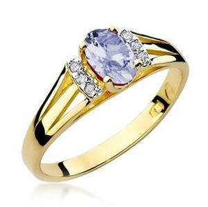 NUBIS® Zlatý prsten s diamanty a tanzanitem - W-005GTN
