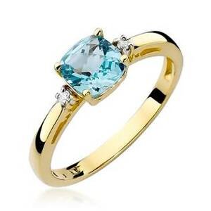 NUBIS® Zlatý prsten s diamanty a topazem - W-003GT