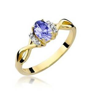 NUBIS® Zlatý prsten s diamanty a tanzanitem - W-019GTA
