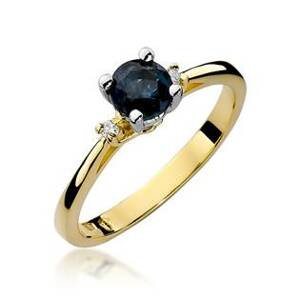 NUBIS® Zlatý prsten s diamanty a safírem - W-017GS