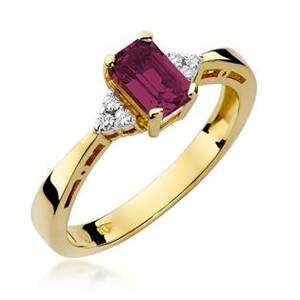 NUBIS® Zlatý prsten s diamanty a rubínem - W-002GR