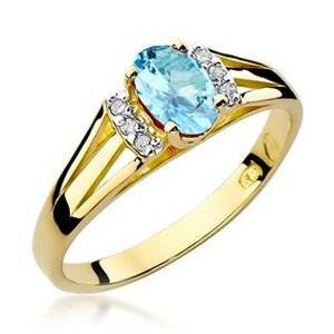NUBIS® Zlatý prsten s diamanty a topazem - W-005GT