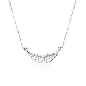 NUBIS® Diamantový náhrdelník andělská křídla, bílé zlato a brilianty - C-001-WG