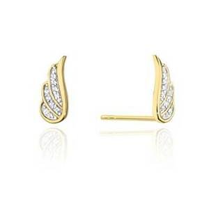 NUBIS® Diamantové náušnice křídla, žluté zlato a brilianty - CK-002-YG