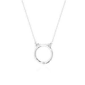 NUBIS® Diamantový náhrdelník kolečko, bílé zlato a briliant - C-028-WG