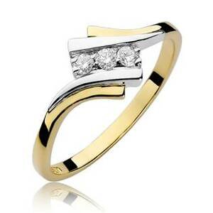 NUBIS® Zlatý zásnubní prsten s diamanty - W-247GW