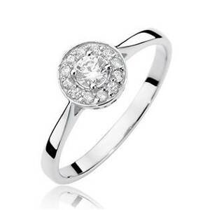 NUBIS® Zlatý zásnubní prsten s diamanty - W-390W