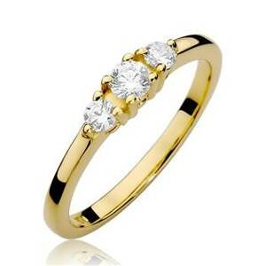 NUBIS® Zlatý zásnubní prsten s diamanty - W-377G