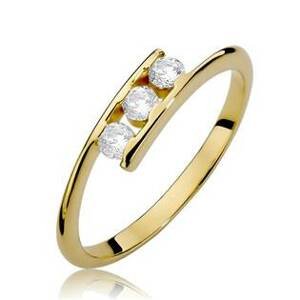 NUBIS® Zlatý zásnubní prsten s diamanty - W-378G