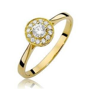 NUBIS® Zlatý zásnubní prsten s diamanty - W-390G