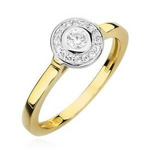 NUBIS® Zlatý zásnubní prsten s diamanty - velikost 52 - W-460GW-52