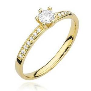 NUBIS® Zlatý prsten s diamanty - velikost 52 - W-459B-G-52