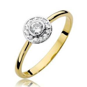 NUBIS® Zlatý zásnubní prsten s diamanty - W-393GW
