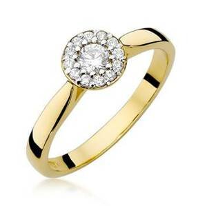 NUBIS® Zlatý zásnubní prsten s diamanty - W-362G