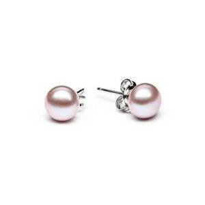GAURA Perlové náušnice – růžovofialové přírodní perly 6,5-7 mm - GA1000V-07