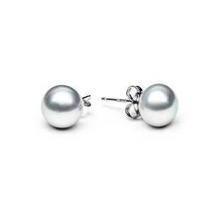 GAURA Perlové náušnice – šedé přírodní perly 8,5-9 mm - GA1000G-09