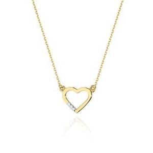 NUBIS® Diamantový náhrdelník se srdíčky, žluté a bílé zlato a brilianty - C-026-YG