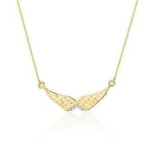 NUBIS® Diamantový náhrdelník andělská křídla, žluté zlato a brilianty - C-009-YG