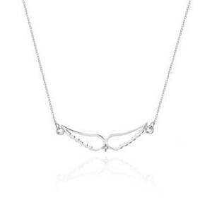 NUBIS® Diamantový náhrdelník andělská křídla, bílé zlato a briliant - C-007-WG