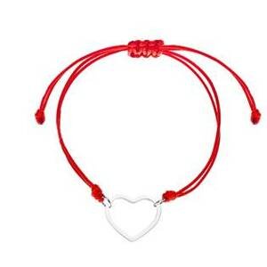 Šperky4U Červený textilní náramek srdíčko - ON001R
