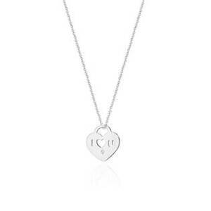 NUBIS® Diamantový náhrdelník srdíčko, bílé zlato a briliant - C-011-WG