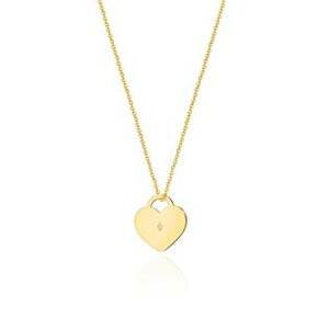 NUBIS® Diamantový náhrdelník srdíčko, žluté zlato a briliant - C-015-YG