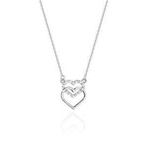 NUBIS® Diamantový náhrdelník se srdíčky, bílé zlato a brilianty - C-025-WG
