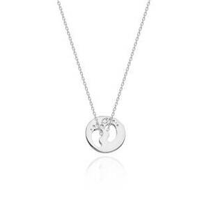 NUBIS® Diamantový náhrdelník dětské stopy, bílé zlato a briliant - C-005-WG