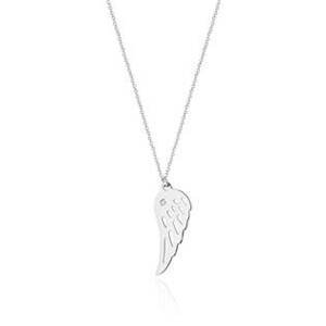 NUBIS® Diamantový náhrdelník andělská křídla, bílé zlato a briliant - C-012-WG