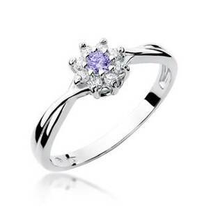NUBIS® Zlatý prsten s diamanty a tanzanitem - W-072WTA