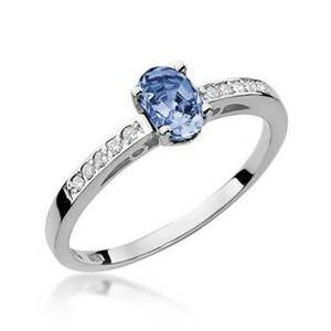 NUBIS® Zlatý prsten s diamanty a tanzanitem - W-067WTA