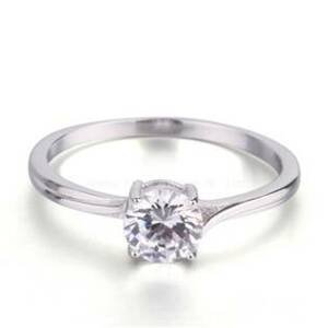 NUBIS® Stříbrný prsten s čirým zirkonem - velikost 55 - NB-5073-55