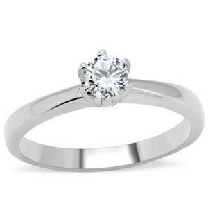 Šperky4U Ocelový prsten se zirkonem - velikost 55 - AL-0055-55