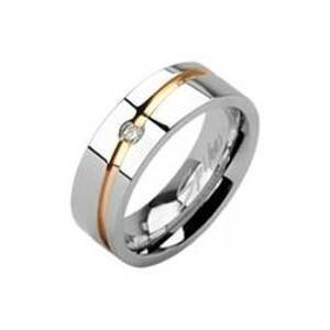 Spikes USA Dámský snubní ocelový prsten, šíře 6 mm, vel. 55 - velikost 55 - OPR1389-55