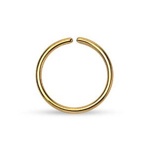 Šperky4U Piercing do nosu - kruh zlacený - N0003-1009