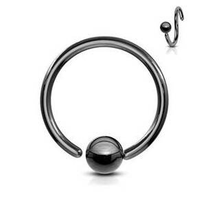 Šperky4U Piercing - kruh černý, kulička 2 mm - K1002K-06082