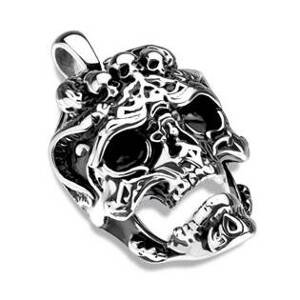 Šperky4U Velký ocelový přívěšek lebka - OPP1781-ST