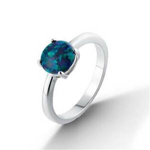 NUBIS® Stříbrný prsten se zeleným opálem - velikost 50 - NB-5084-50