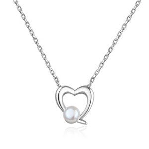NUBIS® Střibrný náhrdelník s přírodní perlou - NB-2167