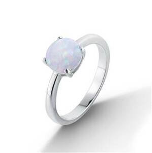 NUBIS® Stříbrný prsten s bílým opálem - velikost 52 - NB-5081-52