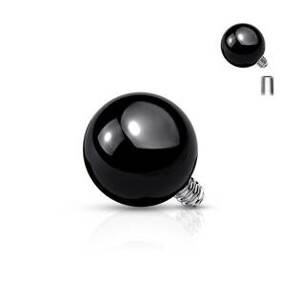 Šperky4U Náhradní černá kulička, závit 1,2 mm - ND003K-1203