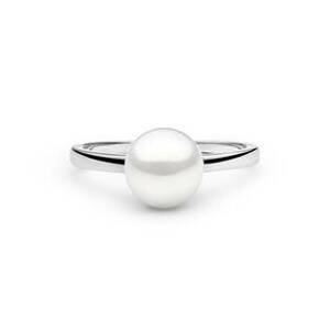 GAURA Stříbrný prsten s bílou perlou - velikost 58 - GA4007W-58
