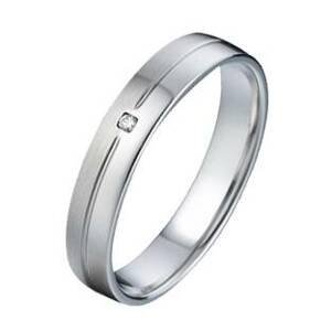 NUBIS® NSS3017 Snubní ocelový prsten se zirkonem, šíře 4 mm - velikost 62 - NSS3017-ZR-62