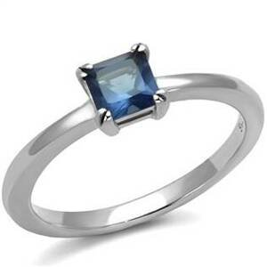 Šperky4U Ocelový prsten s modrým kamenem - velikost 52 - AL-0081-52