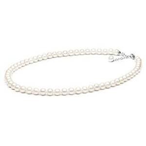 GAURA Dvojitý perlový náhrdelník z pravých říčních perel - GA3044