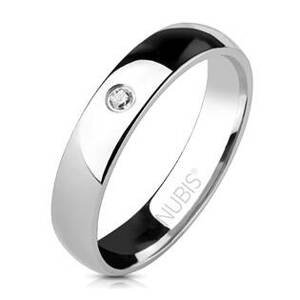 NUBIS® NSS1011-ZR Dámský ocelový prsten, 4 mm, zirkon - velikost 53 - NSS1011-ZR-53