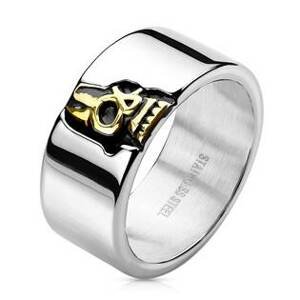 Šperky4U Pánský ocelový prsten s lebkou - velikost 62 - OPR1873-62
