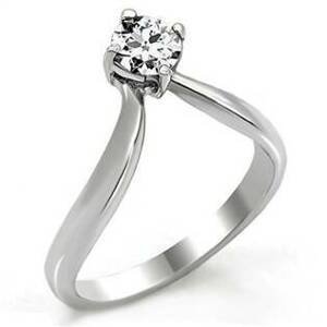 Šperky4U Ocelový prsten se zirkonem špička - velikost 57 - AL-0095-57