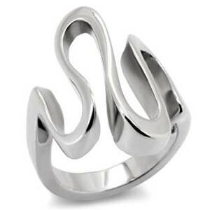 Šperky4U Extravagantní ocelový prsten vlnka - velikost 62 - AL-0087-62